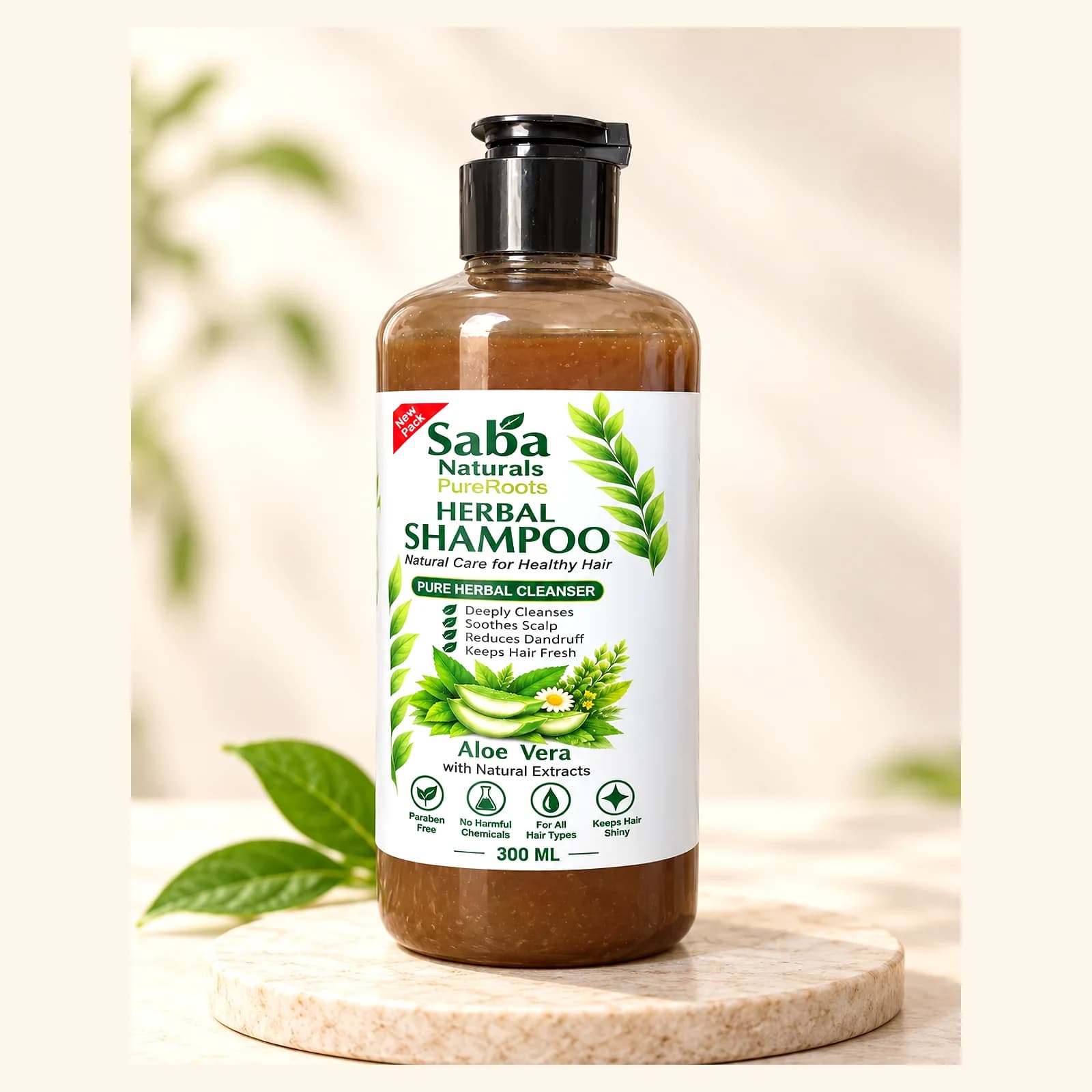 PureRoots Herbal Shampoo 300ml cap